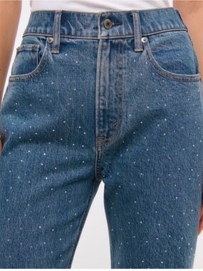 Abercrombie & Fitch The Loose High-Rise Jeans with Rhinestones EXTRA LONG LENGTH